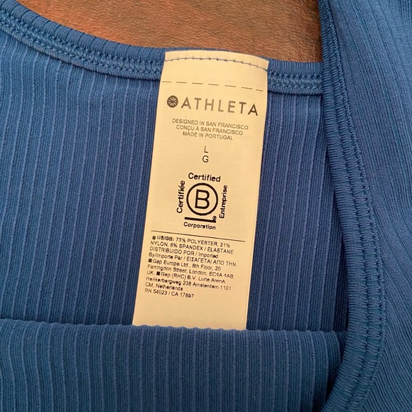 Athleta Renew Seamless Scoop Tank Teal blue NWT size large - Picture 3 of 5